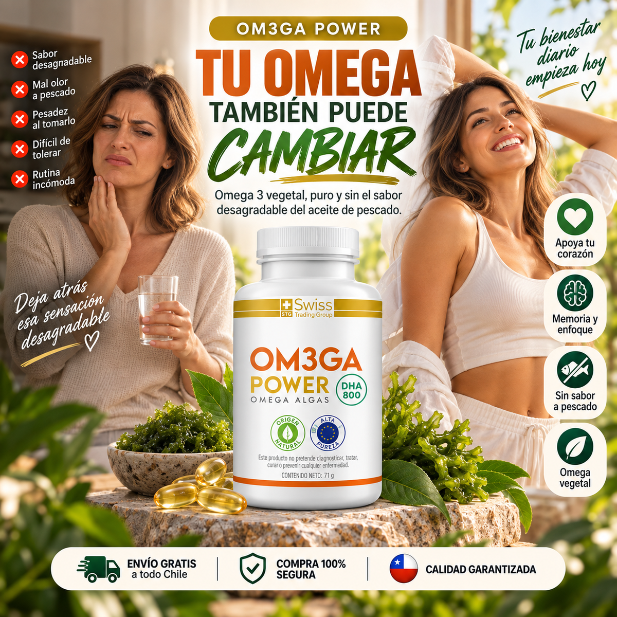 🌿 OM3GA POWER — El Omega 3 que Sí Querrás Tomar Todos los Días | 30% OFF ✨